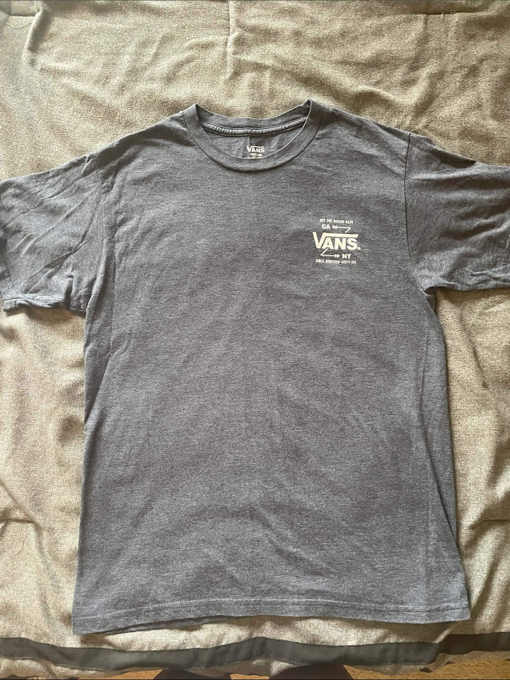 Vans Men's Heather Charcoal Gray Short Sleeve Logo Tee